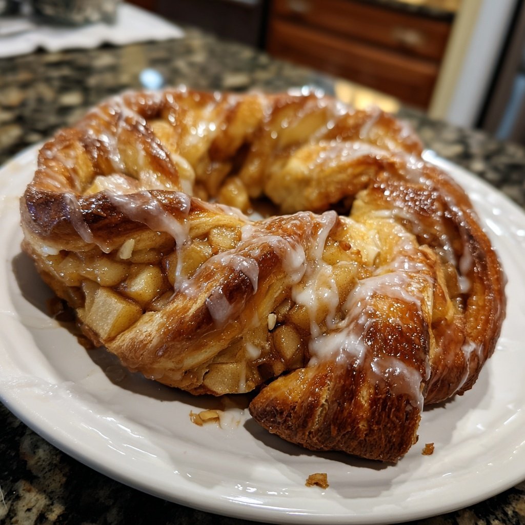 Cozy Apple Kringle with Vanilla Glaze
