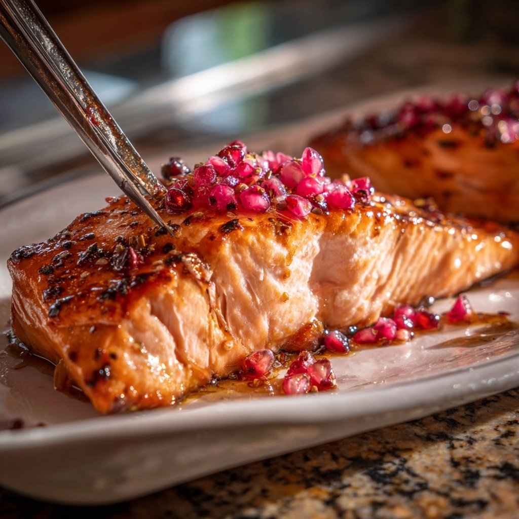 Honey Glazed Salmon with Pink Peppercorns