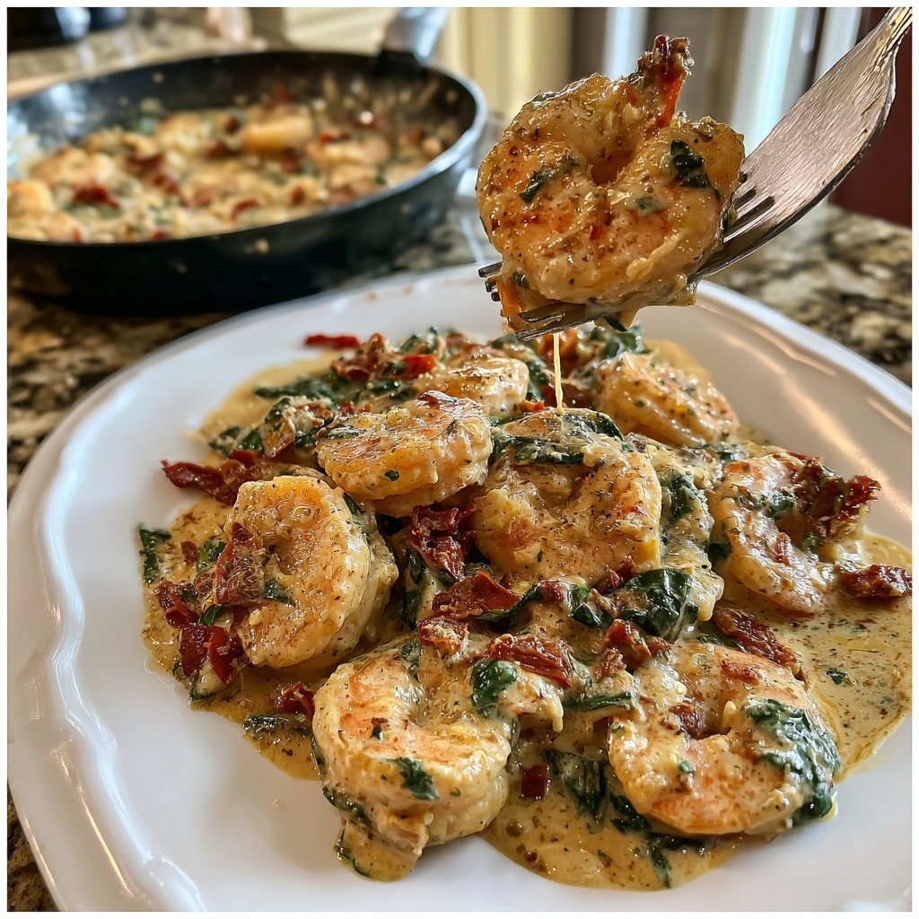 Creamy Tuscan Shrimp Skillet