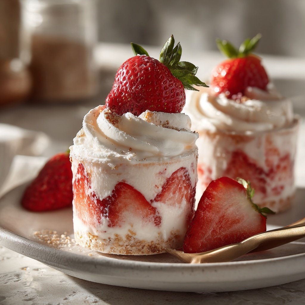 Fresh Strawberry Cream Cups
