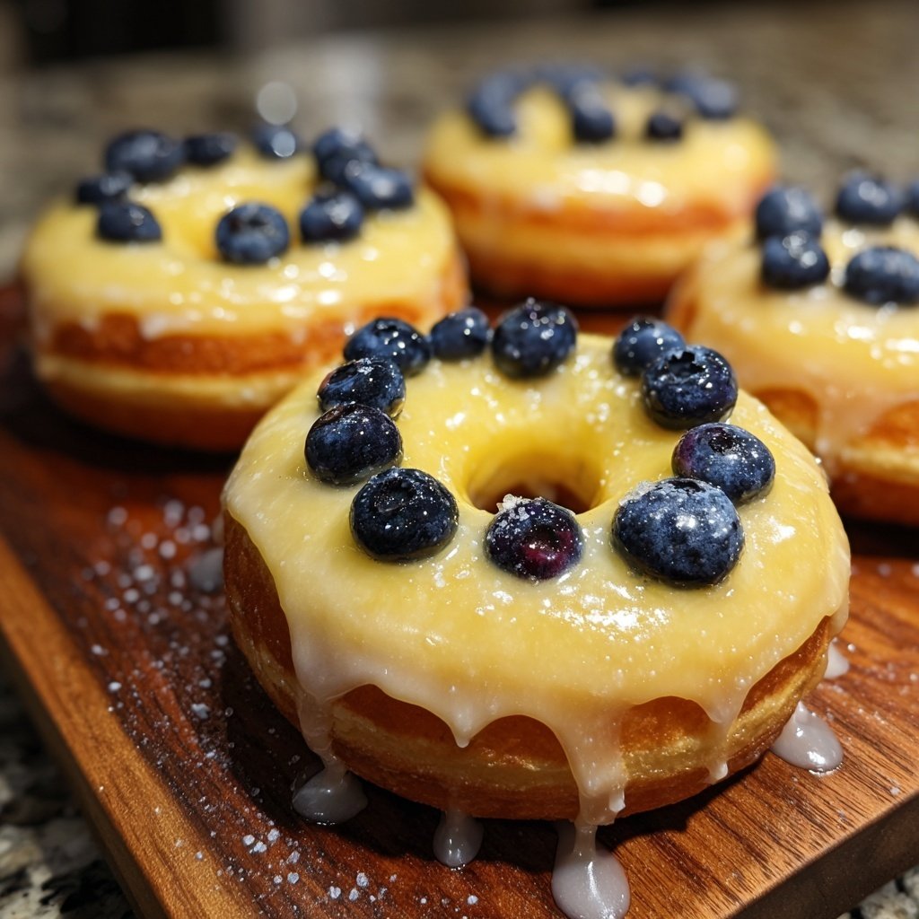 Blueberry Lemon Glazed Donuts