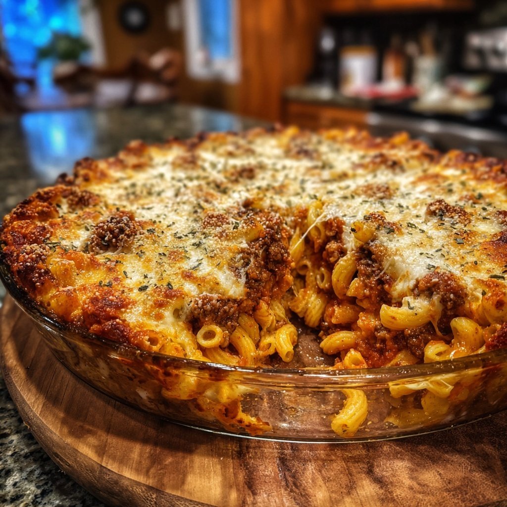Ground Beef And Pasta Bake With Cheese